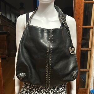 Michael Kors black leather shoulder bag